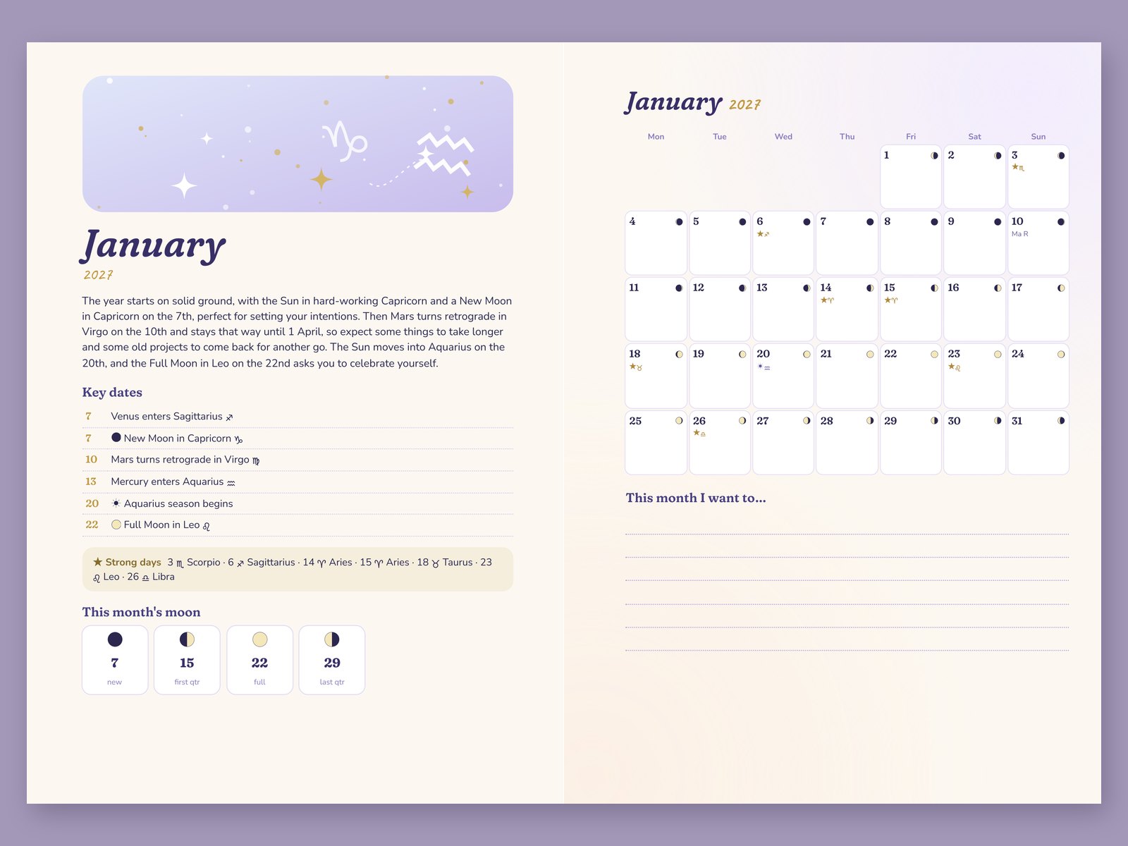 The January opener and the month at a glance